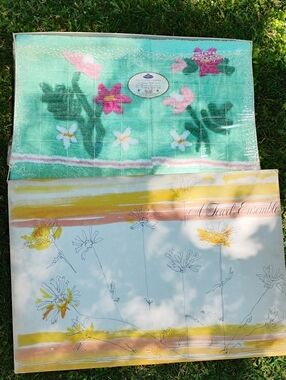 Green Floral Cotton Bath Towel - Floral Design